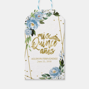 Étiquettes de Faveur de Fête Quinceanera Doré Feui