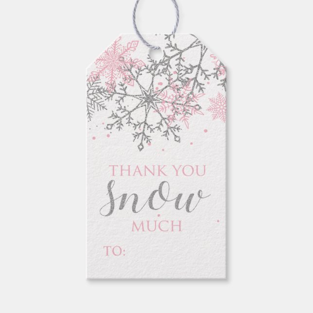 Étiquettes de faveur de flocon de neige Winter One (Devant)