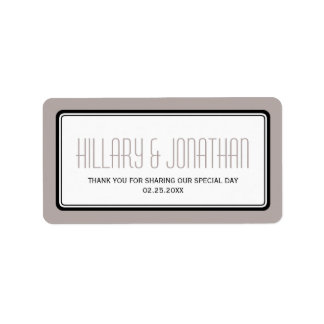Étiquettes de faveur de mariage à cadre rectangula