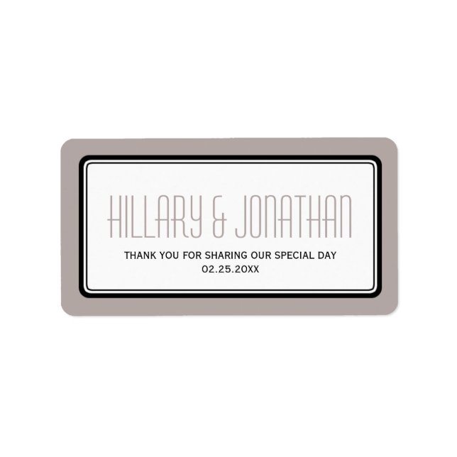Étiquettes de faveur de mariage à cadre rectangula (Devant)