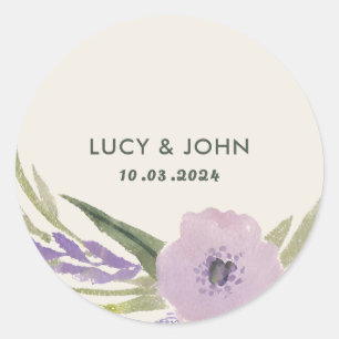 Étiquettes de faveur de mariage à couronne florale