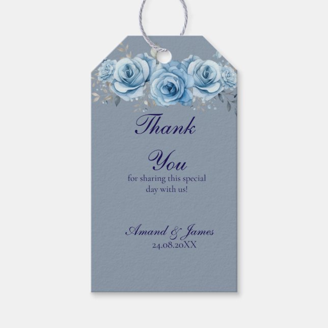 Étiquettes de Faveur de Mariage à l'Aquarelle Flor (Devant)