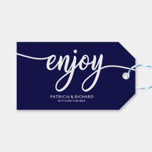 Étiquettes de Faveur de Mariage Chic Bleu Marine P