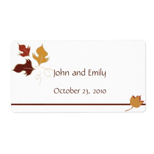 Étiquettes de faveur de mariage de automne