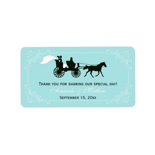 Étiquettes de faveur de mariage de cheval et de