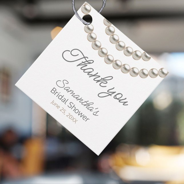 Étiquettes de faveur de mariage en perles d'argent (Créateur téléchargé)