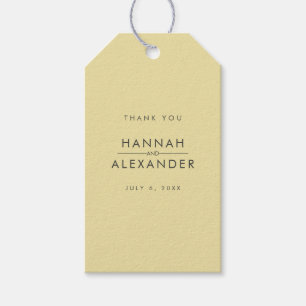 Étiquettes de faveur de mariage jaune citrique ins