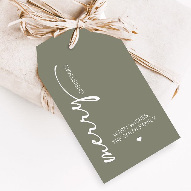 Étiquettes de faveur de Noël modernes (Modern Merry Christmas Holiday Favor Tags)
