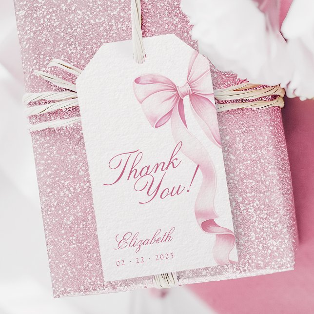 Étiquettes de faveur de ruban rose Sweet 16 (Créateur téléchargé)