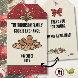 Étiquettes de faveur d'échange de biscuits de Noël