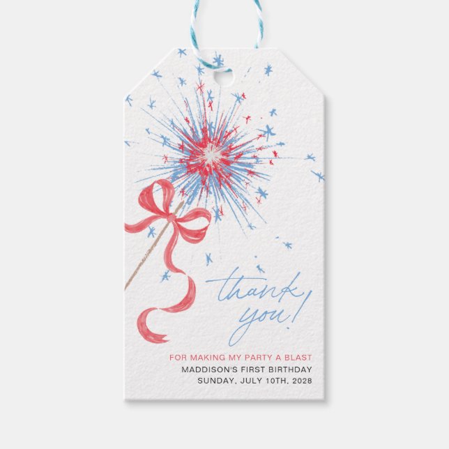 Étiquettes de faveur du 4 juillet Firecracker (Devant)