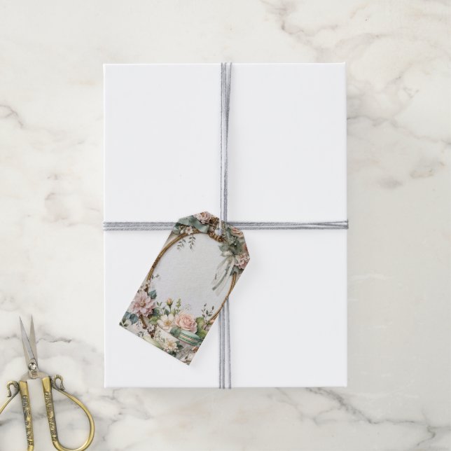 Étiquettes de Faveur Florales pour une Fête de Jar (Avec de la ficelle)