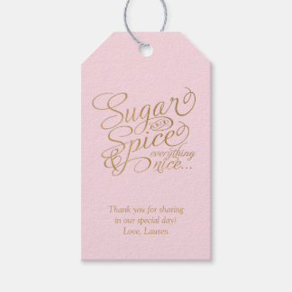 Étiquettes de faveur Sucre et Épice Rose et Or