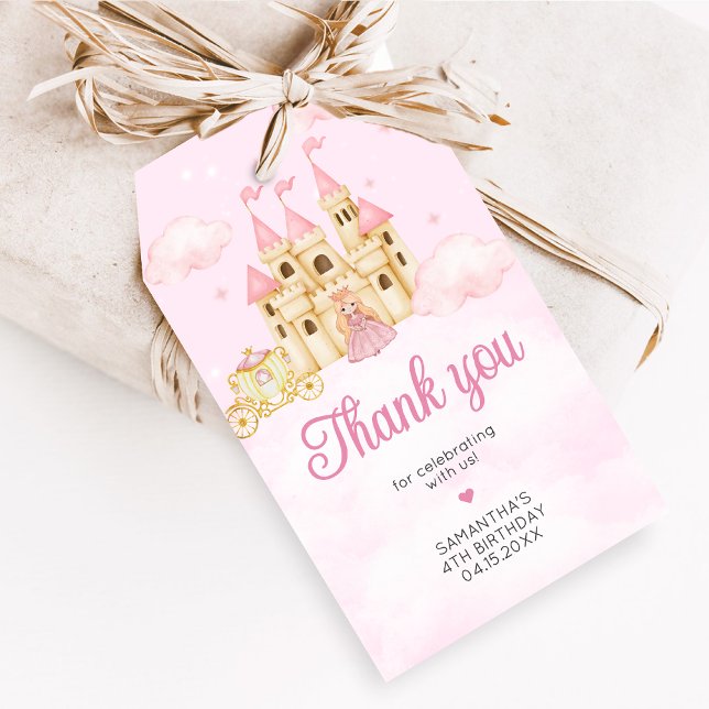 Étiquettes de Faveurs d'Anniversaire de Princesse (Four Ever Princess Birthday Party Favor Tags)