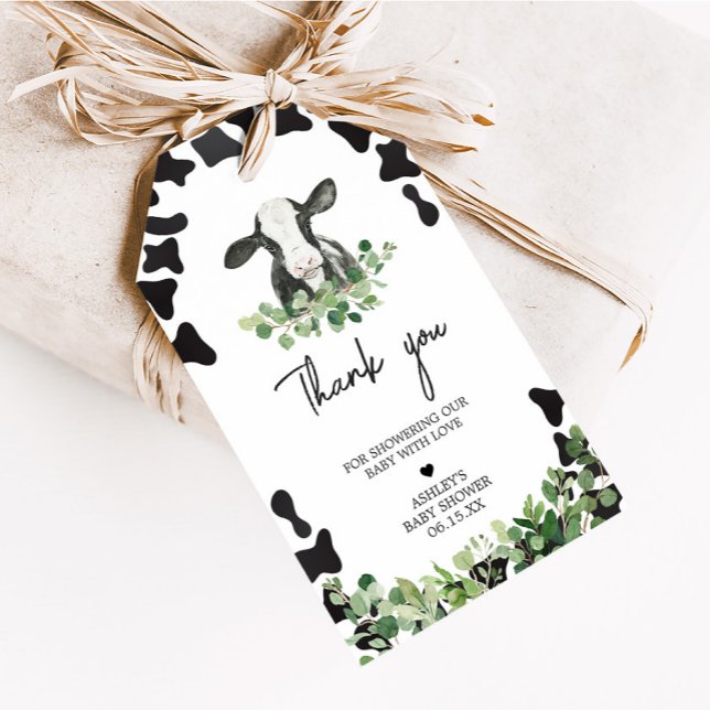 Étiquettes de Faveurs de Baby Shower Greenery Holy (Créateur téléchargé)