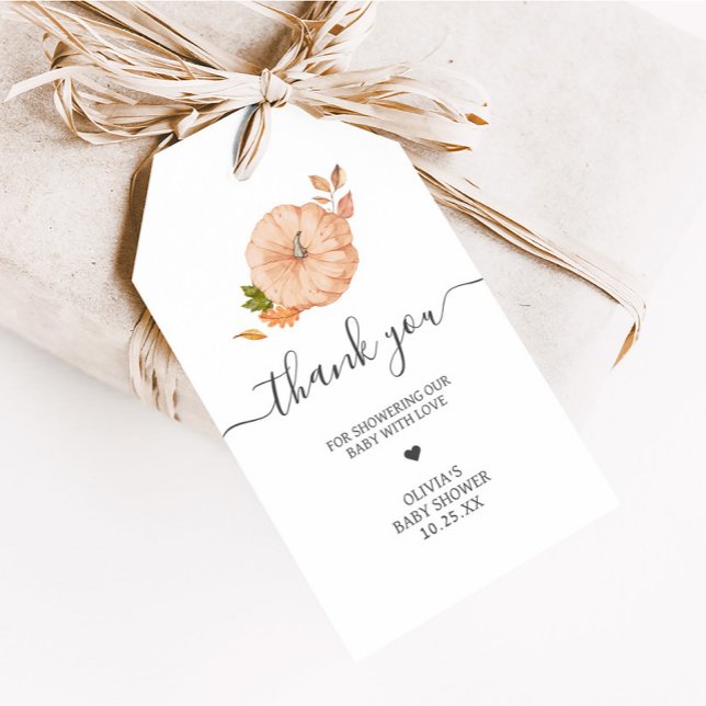 Étiquettes de Faveurs de Baby Shower Oh Bébé Citro (Oh Baby Pumpkin Fall Autumn Baby Shower Favor Tags)