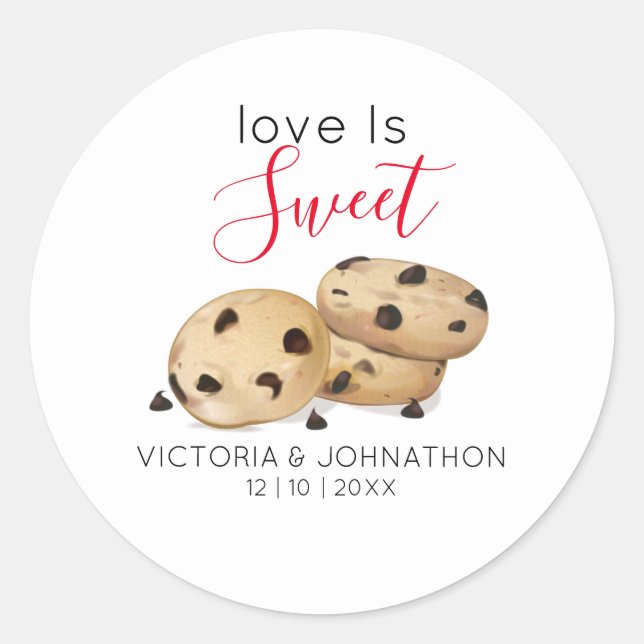Étiquettes de favoris de biscuits doux d'amour (Devant)