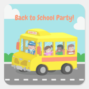 Étiquettes de fête jaune pour la rentrée scolaire