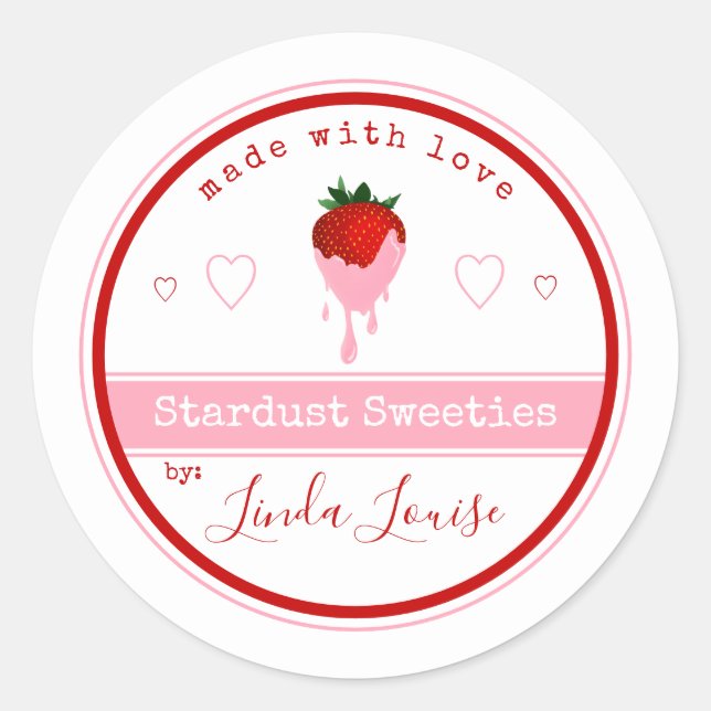 étiquettes de fraise au chocolat (Devant)