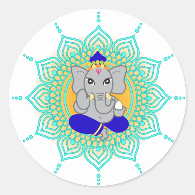 Étiquettes de Ganesha Bleu (Devant)