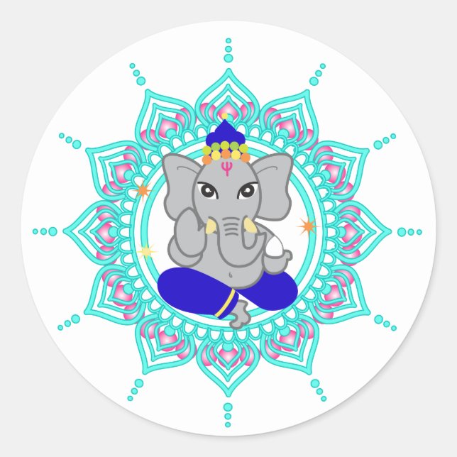Étiquettes de Ganesha Bleu (Devant)