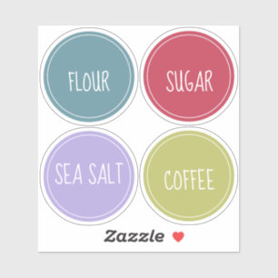 Étiquettes de garde-manger ronds colorés