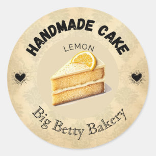 Étiquettes de gâteau au citron sur mesure   Pac de