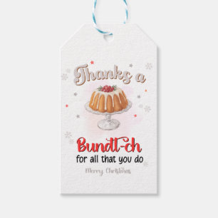 Étiquettes de gâteau Bundt de Noël, cadeaux de rem