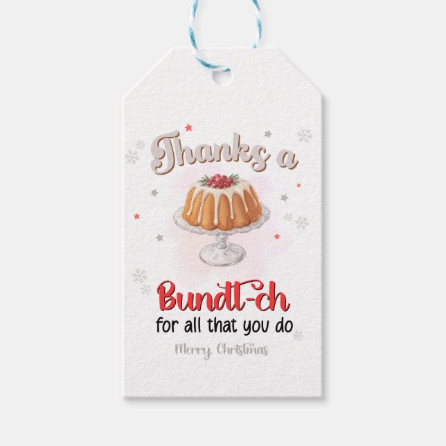 Étiquettes de gâteau Bundt de Noël, cadeaux de rem (Devant)