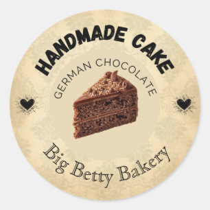 Étiquettes de gâteaux au chocolat allemand personn