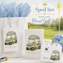 Étiquettes de golf florales Hydrangea pour chariot