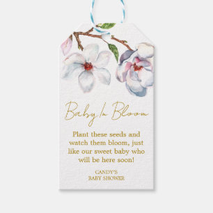 Étiquettes de graines de douche de bébé Magnolia