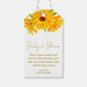 Étiquettes de graines pour Baby Shower Calendula