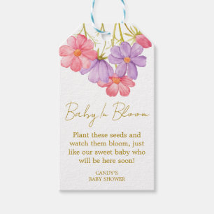 Étiquettes de graines pour Baby Shower Cosmos