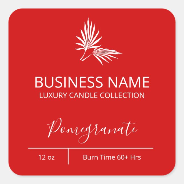 Étiquettes de grenade à feuilles de palmier modern (Devant)