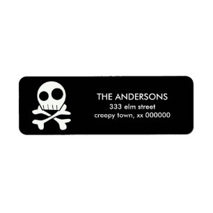 Étiquettes de Halloween de crâne et d'os
