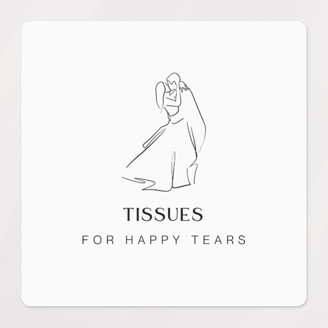 étiquettes de "Happy Tears" pour Tissus Mariages,  (Design 1)