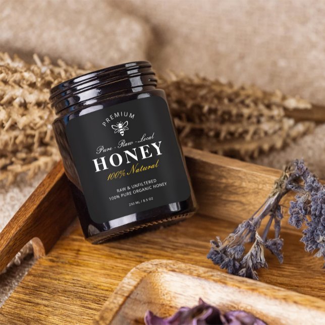 Étiquettes de jarre de miel bio local fait maison  (Créateur téléchargé)