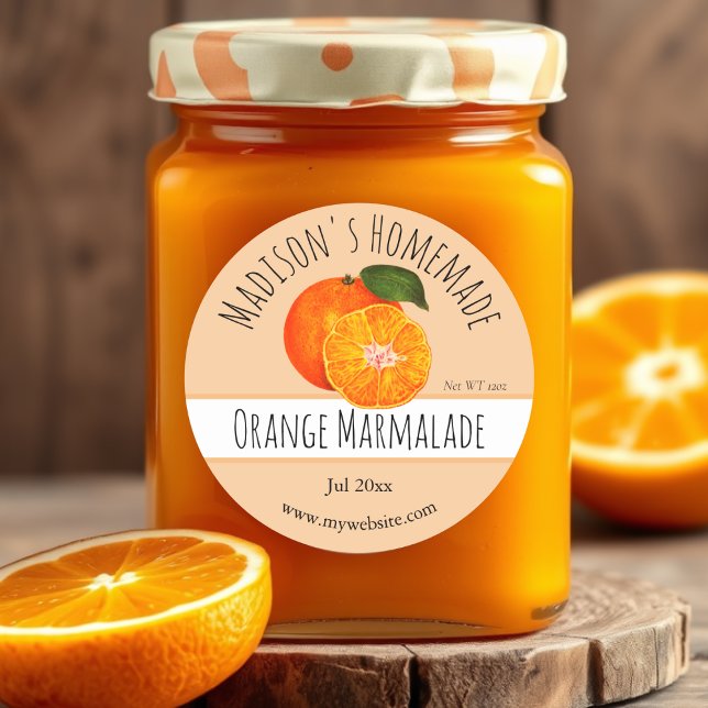 Étiquettes de jarre orange maison (Créateur téléchargé)