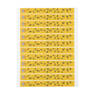 Étiquettes de jarres de miel jaune à l'épreuve de 