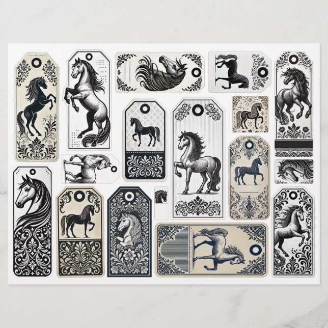 Étiquettes de journal de junk Design Cheval et Dam (Devant)