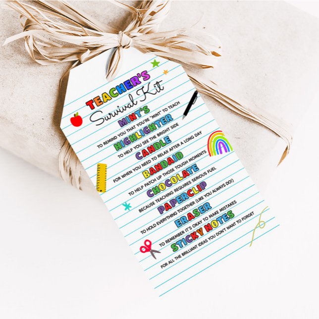 Étiquettes de kit de survie pour enseignants pour  (Teacher's Survival Kit Favor Tags)