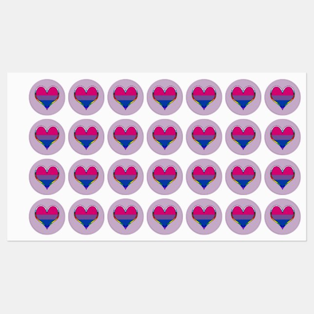 Étiquettes de la Bi Pride (Feuille)