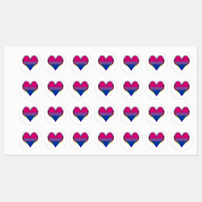 Étiquettes de la Bi Pride (Feuille)