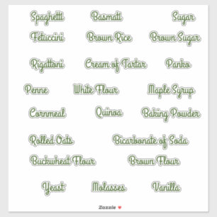 Étiquettes de la boîte de rangement