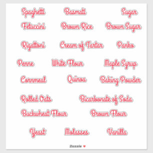 Étiquettes de la boîte de rangement