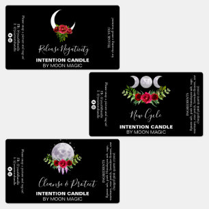 Étiquettes de la bougie d'intention noire