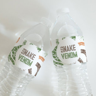 Étiquettes de la bouteille d'eau Snake Party