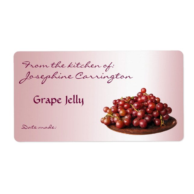 Étiquettes de la canne à soupe de gelée de raisin (Devant)