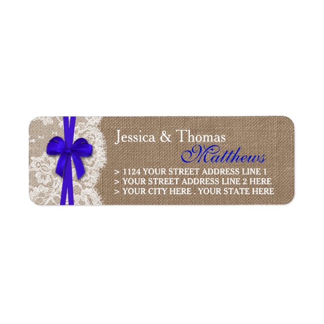 Étiquettes de la collection de Mariages Rustic Blu (Devant)